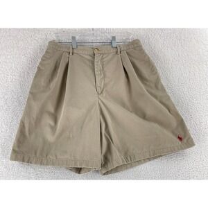 Ralph Lauren Sport‎ Chino Shorts Womens Size 12 Beige Pleated 7" Casual Summer